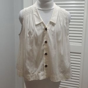 Holding Horses Anthropologie cream swing tank